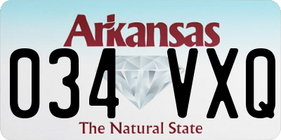 AR license plate 034VXQ