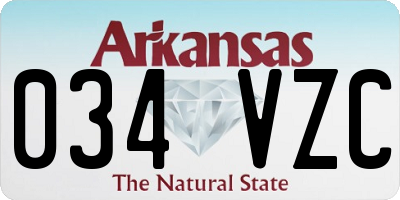 AR license plate 034VZC