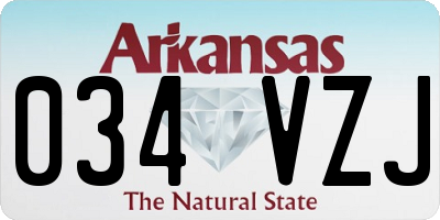 AR license plate 034VZJ