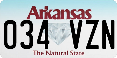 AR license plate 034VZN