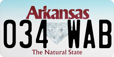 AR license plate 034WAB