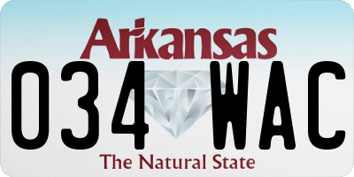 AR license plate 034WAC