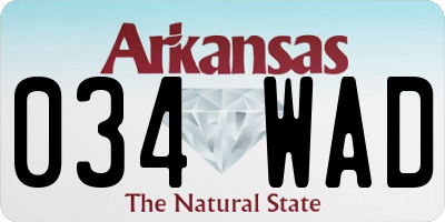 AR license plate 034WAD