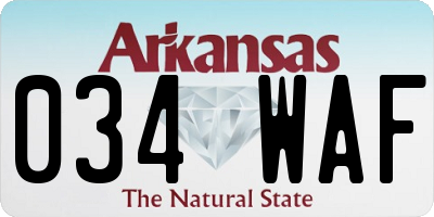 AR license plate 034WAF