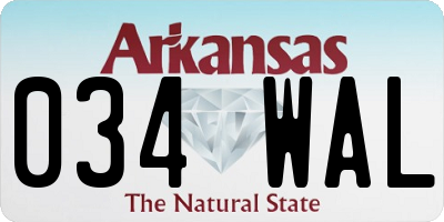 AR license plate 034WAL