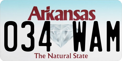 AR license plate 034WAM