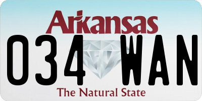 AR license plate 034WAN