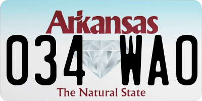 AR license plate 034WAO