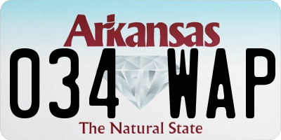 AR license plate 034WAP