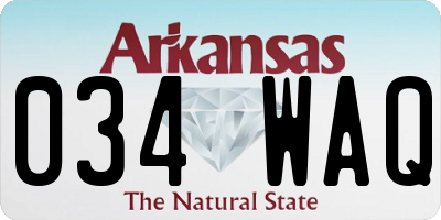 AR license plate 034WAQ