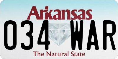 AR license plate 034WAR