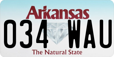 AR license plate 034WAU