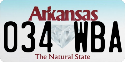 AR license plate 034WBA