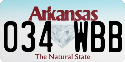 AR license plate 034WBB