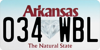 AR license plate 034WBL