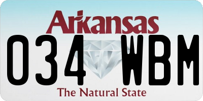 AR license plate 034WBM