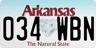 AR license plate 034WBN