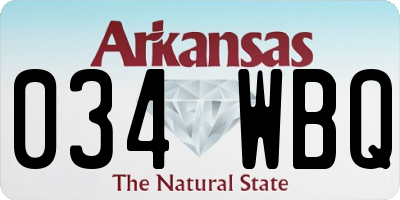 AR license plate 034WBQ