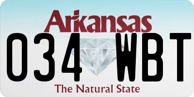 AR license plate 034WBT