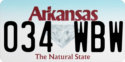 AR license plate 034WBW