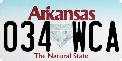 AR license plate 034WCA