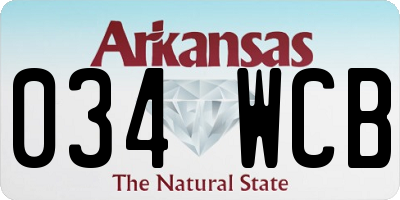 AR license plate 034WCB