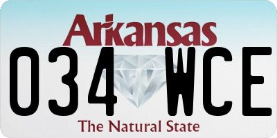 AR license plate 034WCE
