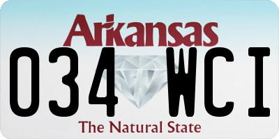 AR license plate 034WCI
