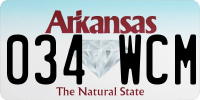 AR license plate 034WCM