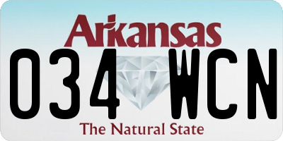 AR license plate 034WCN