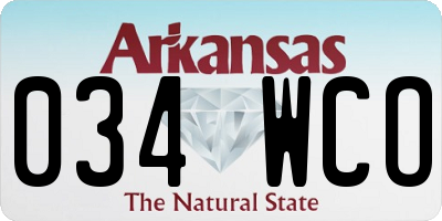 AR license plate 034WCO