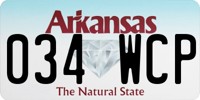 AR license plate 034WCP