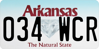 AR license plate 034WCR
