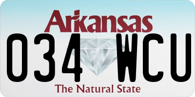 AR license plate 034WCU
