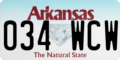 AR license plate 034WCW