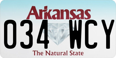 AR license plate 034WCY
