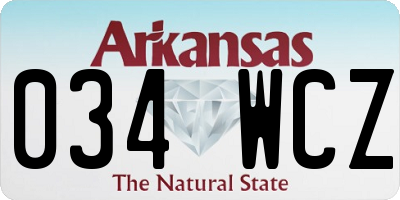 AR license plate 034WCZ