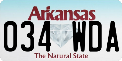 AR license plate 034WDA
