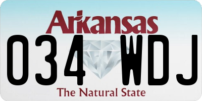 AR license plate 034WDJ