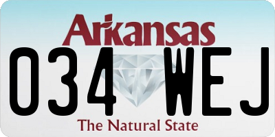 AR license plate 034WEJ