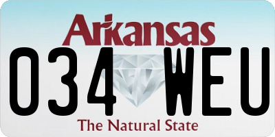 AR license plate 034WEU