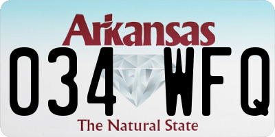 AR license plate 034WFQ