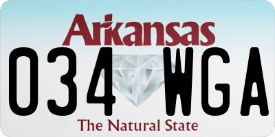 AR license plate 034WGA