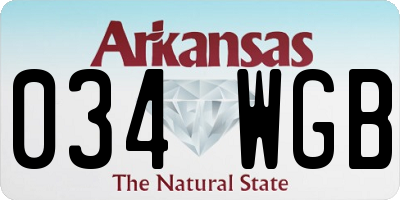 AR license plate 034WGB