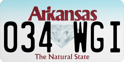 AR license plate 034WGI