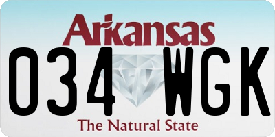 AR license plate 034WGK