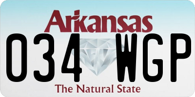 AR license plate 034WGP