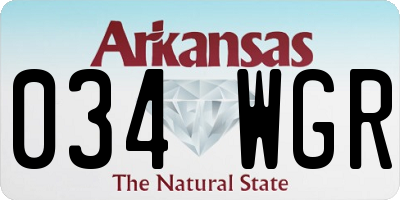 AR license plate 034WGR