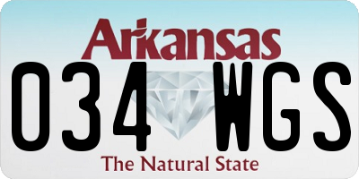 AR license plate 034WGS