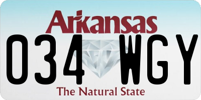 AR license plate 034WGY